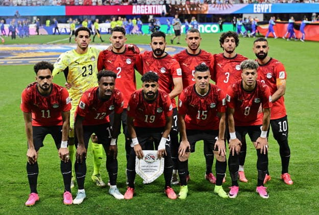 FIFA World Cup, WM, Weltmeisterschaft, Fussball 2026 - Round of 16 - Argentina vs Egypt The starting eleven players of Egypt pose for the team photo prior the FIFA World Cup 2026 Round of 16 match Argentina against Egypt, in Atlanta, USA, 07 July 2026. ATLANTA United States  Copyright: xRONALDxWITTEKx