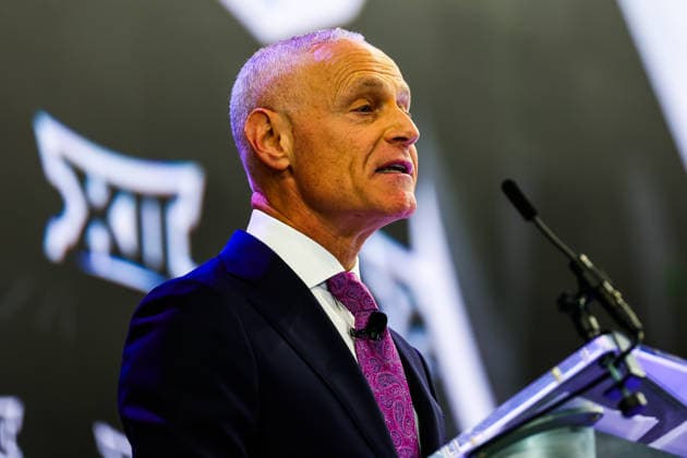 July 7, 2026, Frisco, Texas, USA: FRISCO, TX : BIG 12 commissioner Brent Yorkman addresses the media at the beginning of the 2026 Monster Energy Big 12 Football Media Day at the Ford Center in Frisco on Tuesday morning. Frisco USA - ZUMAm257 20260707_zsp_m257_015 Copyright: xBrianxMcLeanx