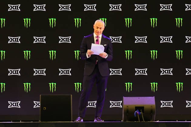July 7, 2026, Frisco, Texas, USA: FRISCO, TX : BIG 12 commissioner Brent Yorkman addresses the media at the beginning of the 2026 Monster Energy Big 12 Football Media Day at the Ford Center in Frisco on Tuesday morning. Big 12 Commissioner BRENT YORKMAN Addresses The Media  - ZUMAm257 20260707_zsp_m257_018 Copyright: xBrianxMcLeanx