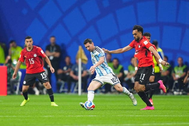 Argentina v Egypt - FIFA World Cup, WM, Weltmeisterschaft, Fussball 2026 - Round of 16 ATLANTA, USA - JULY 07: Lionel Messi (10) of Argentina in action during the 2026 FIFA World Cup Round of 16 match between Argentina and Egypt at Mercedes-Benz Stadium (Atlanta Stadium) in Atlanta, Georgia, United States on July 07, 2026. Evrim Aydin Anadolu Georgia United States. Editorial use only. Please get in touch for any other usage.  Copyright: x2026xAnadoluxEvrimxAydinx