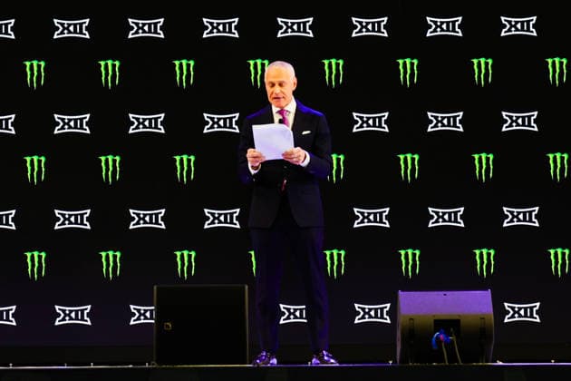 July 7, 2026, Frisco, Texas, USA: FRISCO, TX : BIG 12 commissioner Brent Yorkman addresses the media at the beginning of the 2026 Monster Energy Big 12 Football Media Day at the Ford Center in Frisco on Tuesday morning. Big 12 Commissioner BRENT YORKMAN Addresses The Media  - ZUMAm257 20260707_zsp_m257_024 Copyright: xBrianxMcLeanx
