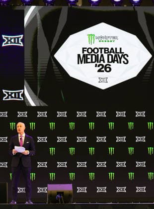 July 7, 2026, Frisco, Texas, USA: FRISCO, TX : BIG 12 commissioner Brent Yorkman addresses the media at the beginning of the 2026 Monster Energy Big 12 Football Media Day at the Ford Center in Frisco on Tuesday morning. Frisco USA - ZUMAm257 20260707_zsp_m257_032 Copyright: xBrianxMcLeanx