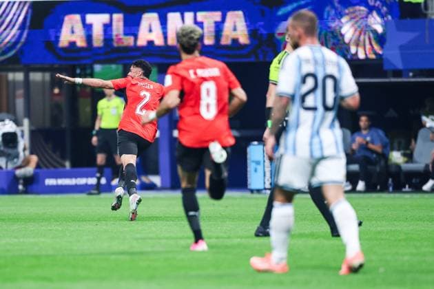 RECORD DATE NOT STATED FIFA World Cup, WM, Weltmeisterschaft, Fussball 2026 - Round of 16 - Argentina v Egypt Yasser Ibrahim player of Egypt celebrates his goal during the Round of 16 match between Argentina and Egypt at the FIFA World Cup, at Atlanta Stadium, in Georgia, United States, on Tuesday, July 07, 2026.(Foto: William Volcov Brazil Photo Press IMAGO) Sports Atlanta GA United States Copyright: xWILLIAMxVOLCOVx