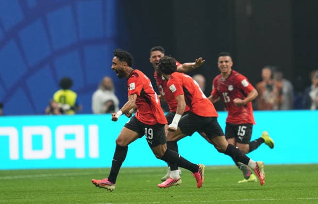 Yasser Ibrahim (Egypt) scores and celebrates his teams first goal during Argentina and Egypt, Round of 16 FIFA World Cup, WM, Weltmeisterschaft, Fussball 2026, Atlanta Stadium, Atlanta, United States on July 7, 2026. Thor Wegner DeFodi Images. (Photo by DeFodi Images) - *** Yasser Ibrahim of Egypt scores and celebrates his team s first goal during the Round of 16 match between Argentina and Egypt at the 2026 FIFA World Cup at Atlanta Stadium in Atlanta, United States, on July 7, 2026. Photo by DeFodi Images (Thor Wegner)