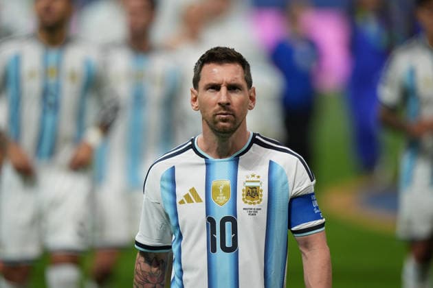 Argentina striker Leo Messi warms up before the 2026 World Cup Round of 16 match between Argentina and Egypt at Atlanta Stadium, US, 7 July 20263. Argentina vs Egypt !ACHTUNG: NUR REDAKTIONELLE NUTZUNG!  Copyright: xAlbertoxBoalx GRAF2795 20260707-55020828775_1