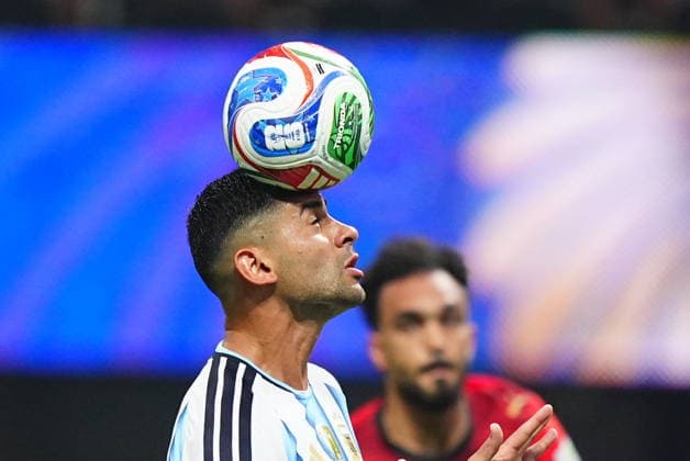 Argentina v Egypt - FIFA World Cup, WM, Weltmeisterschaft, Fussball 2026 - Round of 16 ATLANTA, USA - JULY 07: Cristian Romero of Argentina in action during the 2026 FIFA World Cup Round of 16 match between Argentina and Egypt at Mercedes-Benz Stadium (Atlanta Stadium) in Atlanta, Georgia, United States on July 07, 2026. Evrim Aydin Anadolu Georgia United States. Editorial use only. Please get in touch for any other usage.  Copyright: x2026xAnadoluxEvrimxAydinx