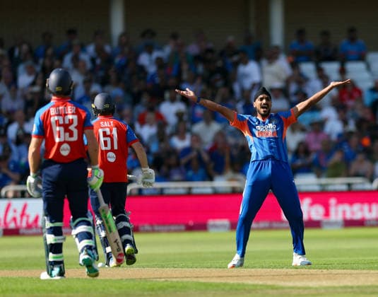 England v India International Twenty 20 Arshdeep Singh of India goes close to takin g the wicket of Phil Salt of England during the International Twenty 20 match at Trent Bridge, West Bridgford 07 07 2026 UK Newspapers OUT Copyright: xAndyxSumnerx FIL-23604-0008