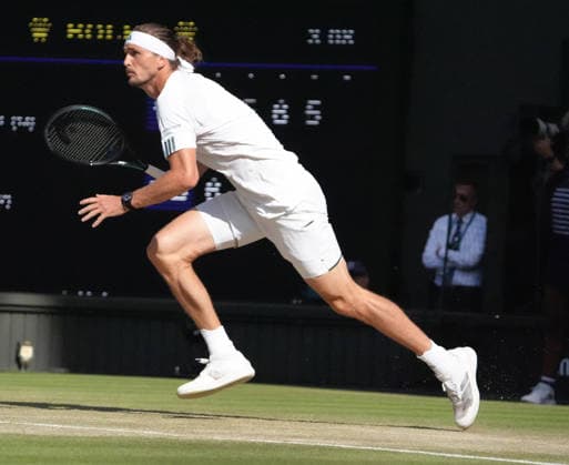 Tennis - 2026 Wimbledon Championships - Day Eight (Week Two) - All England Lawn Tennis & Croquet Club, London - Tuesday 7th July 2026 Center Court : Mens Singles : JJiri Lehecka (CZE) v Alexander Zverev (GER) Alexander Zverev (GER) COLORSPORT ANDREW COWIE 