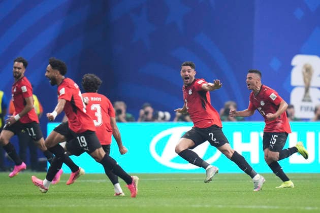 Argentina v Egypt: Round of 16 - FIFA World Cup, WM, Weltmeisterschaft, Fussball 2026 Yasser Ibrahim of Egypy celebrates after scoring his team s first goal during the FIFA World Cup 2026 Round of 16 match between Argentina and Egypt at Atlanta Stadium on July 07, 2026 in Atlanta, Georgia. Atlanta GA United States  Copyright: xJosexBretonx originalFilename:bretonhernandez-argentin260707_np19x.jpg