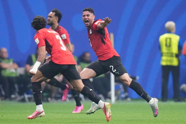 Argentina v Egypt: Round of 16 - FIFA World Cup, WM, Weltmeisterschaft, Fussball 2026 Yasser Ibrahim of Egypy celebrates after scoring his team s first goal during the FIFA World Cup 2026 Round of 16 match between Argentina and Egypt at Atlanta Stadium on July 07, 2026 in Atlanta, Georgia. Atlanta GA United States  Copyright: xJosexBretonx originalFilename:bretonhernandez-argentin260707_np7qe.jpg
