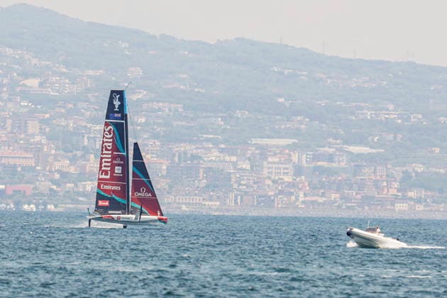Emirates Team New Zealand and Prada Luna Rossa Test AC40s in Naples The two AC40 yachts of Emirates Team New Zealand and Prada Luna Rossa took part in a test sailing session in the Gulf of Naples ahead of the America™s Cup qualifiers scheduled for September. The training session allowed both crews to fine-tune their boats and sailing strategies while offering spectators a preview of the high-performance foiling yachts that will compete in one of the world s most prestigious sailing events. _BPH0100 Copyright: xAntonioxBalascox
