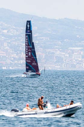 Emirates Team New Zealand and Prada Luna Rossa Test AC40s in Naples The two AC40 yachts of Emirates Team New Zealand and Prada Luna Rossa took part in a test sailing session in the Gulf of Naples ahead of the America™s Cup qualifiers scheduled for September. The training session allowed both crews to fine-tune their boats and sailing strategies while offering spectators a preview of the high-performance foiling yachts that will compete in one of the world s most prestigious sailing events. _BPH9746 Copyright: xAntonioxBalascox