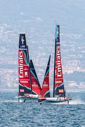 Emirates Team New Zealand and Prada Luna Rossa Test AC40s in Naples The two AC40 yachts of Emirates Team New Zealand and Prada Luna Rossa took part in a test sailing session in the Gulf of Naples ahead of the America™s Cup qualifiers scheduled for September. The training session allowed both crews to fine-tune their boats and sailing strategies while offering spectators a preview of the high-performance foiling yachts that will compete in one of the world s most prestigious sailing events. _BPH9779 Copyright: xAntonioxBalascox