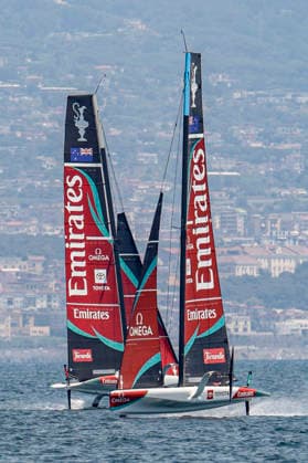Emirates Team New Zealand and Prada Luna Rossa Test AC40s in Naples The two AC40 yachts of Emirates Team New Zealand and Prada Luna Rossa took part in a test sailing session in the Gulf of Naples ahead of the America™s Cup qualifiers scheduled for September. The training session allowed both crews to fine-tune their boats and sailing strategies while offering spectators a preview of the high-performance foiling yachts that will compete in one of the world s most prestigious sailing events. _BPH9783 Copyright: xAntonioxBalascox