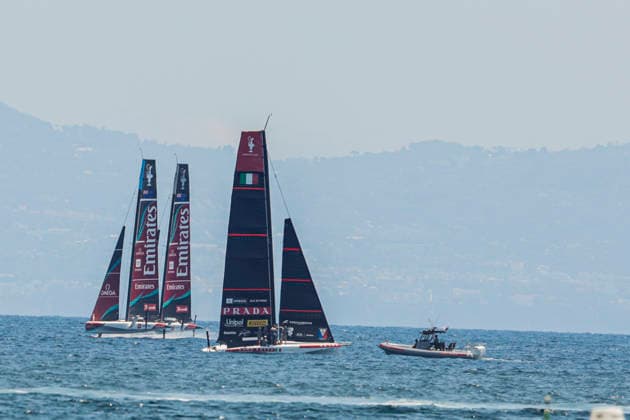 Emirates Team New Zealand and Prada Luna Rossa Test AC40s in Naples The two AC40 yachts of Emirates Team New Zealand and Prada Luna Rossa took part in a test sailing session in the Gulf of Naples ahead of the America™s Cup qualifiers scheduled for September. The training session allowed both crews to fine-tune their boats and sailing strategies while offering spectators a preview of the high-performance foiling yachts that will compete in one of the world s most prestigious sailing events. _BPH0062 Copyright: xAntonioxBalascox