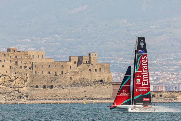Emirates Team New Zealand and Prada Luna Rossa Test AC40s in Naples The two AC40 yachts of Emirates Team New Zealand and Prada Luna Rossa took part in a test sailing session in the Gulf of Naples ahead of the America™s Cup qualifiers scheduled for September. The training session allowed both crews to fine-tune their boats and sailing strategies while offering spectators a preview of the high-performance foiling yachts that will compete in one of the world s most prestigious sailing events. _BPH0403 Copyright: xAntonioxBalascox