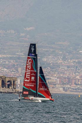Emirates Team New Zealand and Prada Luna Rossa Test AC40s in Naples The two AC40 yachts of Emirates Team New Zealand and Prada Luna Rossa took part in a test sailing session in the Gulf of Naples ahead of the America™s Cup qualifiers scheduled for September. The training session allowed both crews to fine-tune their boats and sailing strategies while offering spectators a preview of the high-performance foiling yachts that will compete in one of the world s most prestigious sailing events. _BPH0526 Copyright: xAntonioxBalascox