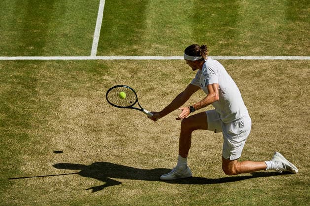 July 7, 2026, London, London, Great Britain: returns with backhand during The Championships Wimbledon , 7.7.2026 in London (All England Lawn Tennis and Croquet Club), Great Britain Tennis 2026: Grand Slam: The Championships Wimbledon: 9th Day: 4th Round: ZVEREV 6:4 7:5 3:6 7:6 LEHECHKA  - ZUMAs343 20260707_zsp_s343_095 Copyright: xMathiasxSchulzx