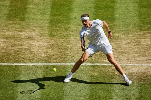 July 7, 2026, London, London, Great Britain: returns with forehand during The Championships Wimbledon , 7.7.2026 in London (All England Lawn Tennis and Croquet Club), Great Britain Tennis 2026: Grand Slam: The Championships Wimbledon: 9th Day: 4th Round: ZVEREV 6:4 7:5 3:6 7:6 LEHECHKA  - ZUMAs343 20260707_zsp_s343_105 Copyright: xMathiasxSchulzx