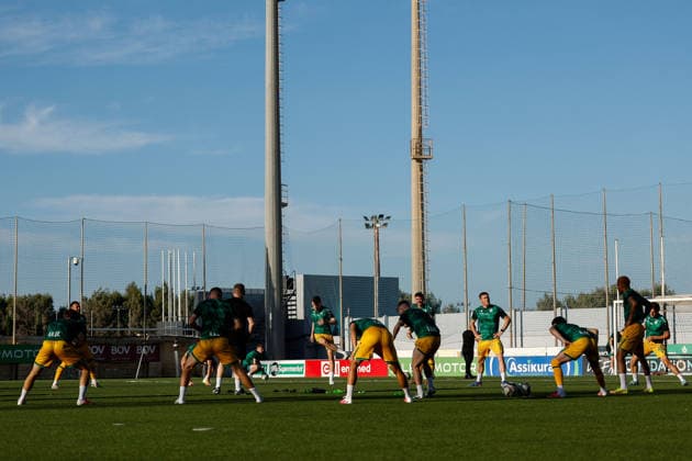 UEFA Champions League First Qualifying Round First Leg, Centenary Stadium, Attard, Malta 7 7 2026 Floriana vs Shamrock Rovers A general view of the Shamrock Rovers warm up A general view of the Shamrock Rovers warm up 7 7 2026  Copyright: xDARRINxZAMMITxLUPIx __DZ1605