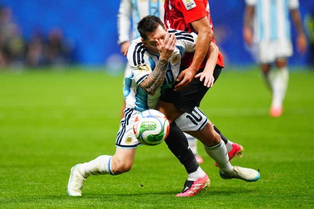 Argentina v Egypt - FIFA World Cup, WM, Weltmeisterschaft, Fussball 2026 - Round of 16 ATLANTA, USA - JULY 07: Lionel Messi (10) of Argentina in action during the 2026 FIFA World Cup Round of 16 match between Argentina and Egypt at Mercedes-Benz Stadium (Atlanta Stadium) in Atlanta, Georgia, United States on July 07, 2026. Evrim Aydin Anadolu Georgia United States. Editorial use only. Please get in touch for any other usage.  Copyright: x2026xAnadoluxEvrimxAydinx