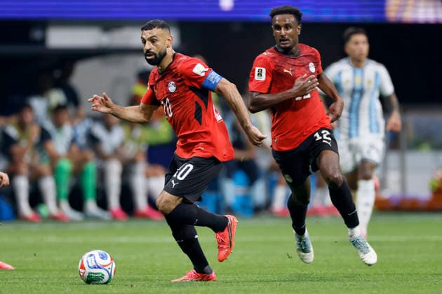 Argentina v Egypt: Round of 16 - FIFA World Cup, WM, Weltmeisterschaft, Fussball 2026 Mohamed Salah of Egypt on the ball during the FIFA World Cup 2026 Round of 16 match between Argentina and Egypt at Atlanta Stadium on July 7, 2026 in Atlanta, United States. Atlanta Atlanta Stadium GA United States Copyright: xAllstarxPicturexLibraryxLtdx