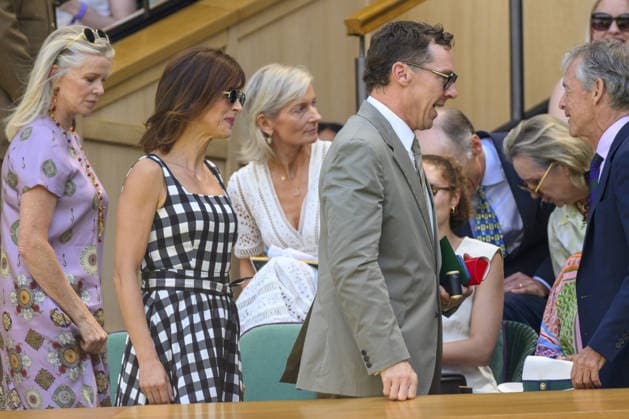 Wimbledon Tennis Championships 2026 - Day 9 LONDON, UNITED KINGDOM - JULY 7: Benedict Cumberbatch and Sophie Hunter watch centre court tennis during day nine of the 2026 Wimbledon Tennis Championships at The All England Lawn Tennis and Croquet Club in Wimbledon on July 7, 2026, in London, United Kingdom Ray Tang Anadolu London United Kingdom. Editorial use only. Please get in touch for any other usage.  Copyright: x2026xAnadoluxRayxTangx