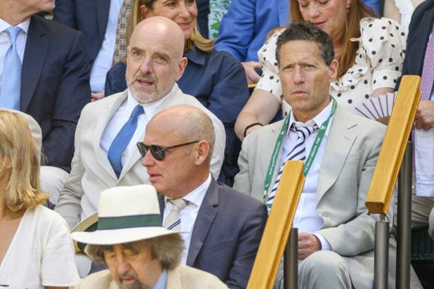 Wimbledon Tennis Championships 2026 - Day 9 LONDON, UNITED KINGDOM - JULY 7: American billionaire entrepreneur Brad Keywell and President of TKO Group Holdings Mark Shapiro watche centre court tennis during day nine of the 2026 Wimbledon Tennis Championships at The All England Lawn Tennis and Croquet Club in Wimbledon on July 07, 2026, in London, United Kingdom. Ray Tang Anadolu London United Kingdom. Editorial use only. Please get in touch for any other usage.  Copyright: x2026xAnadoluxRayxTangx