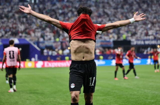 FIFA World Cup, WM, Weltmeisterschaft, Fussball 2026 - Round of 16 - Argentina vs Egypt Mostafa Ziko of Egypt poses after scoring the 0-2 goal during the FIFA World Cup 2026 Round of 16 match Argentina against Egypt, in Atlanta, USA, 07 July 2026. ATLANTA United States  Copyright: xRONALDxWITTEKx