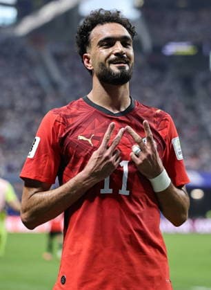 FIFA World Cup, WM, Weltmeisterschaft, Fussball 2026 - Round of 16 - Argentina vs Egypt Mostafa Ziko of Egypt poses after scoring the 0-2 goal during the FIFA World Cup 2026 Round of 16 match Argentina against Egypt, in Atlanta, USA, 07 July 2026. ATLANTA United States  Copyright: xRONALDxWITTEKx