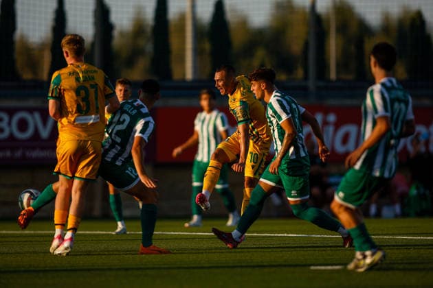 UEFA Champions League First Qualifying Round First Leg, Centenary Stadium, Attard, Malta 7 7 2026 Floriana vs Shamrock Rovers Shamrock Rovers Graham Burke has a shot a goal Graham Burke has a shot at goal 7 7 2026  Copyright: xDARRINxZAMMITxLUPIx __ZL4428