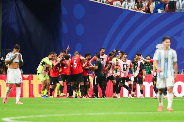 RECORD DATE NOT STATED FIFA World Cup, WM, Weltmeisterschaft, Fussball 2026 - Round of 16 - Argentina v Egypt Mostafa Zico player of Egypt celebrates his goal during the Round of 16 match between Argentina and Egypt at the FIFA World Cup, at Atlanta Stadium, in Georgia, United States, on Tuesday, July 07, 2026.(Foto: William Volcov Brazil Photo Press IMAGO) Sports Atlanta GA United States Copyright: xWILLIAMxVOLCOVx