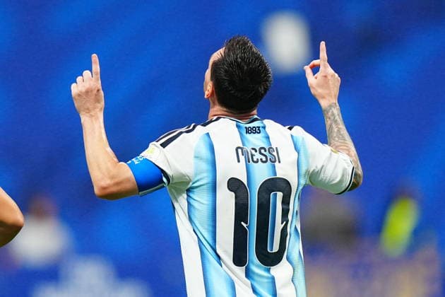 Argentina v Egypt - FIFA World Cup, WM, Weltmeisterschaft, Fussball 2026 - Round of 16 ATLANTA, USA - JULY 07: Lionel Messi of Argentina celebrates after scoring a goal during the 2026 FIFA World Cup Round of 16 match between Argentina and Egypt at Mercedes-Benz Stadium (Atlanta Stadium) in Atlanta, Georgia, United States on July 07, 2026. Evrim Aydin Anadolu Georgia United States. Editorial use only. Please get in touch for any other usage.  Copyright: x2026xAnadoluxEvrimxAydinx