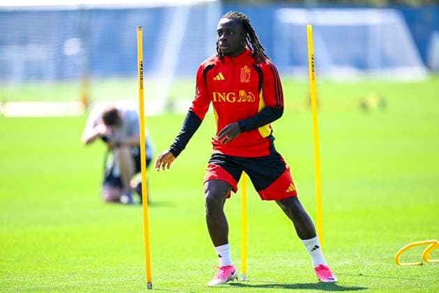 Belgian national football team - FIFA World Cup, WM, Weltmeisterschaft, Fussball 2026 - media activities 07 07 2026 RENTON, UNITED STATES OF AMERICA - JULY 07 : Doku Jeremy forward of Belgium pictured during a training session of the Belgian national football team during the FIFA World Cup 2026 on July 7, 2026 in Renton, United States of America, 07 07 2026 Renton United States of America  Copyright: xNicoxVereeckenx