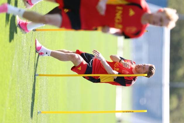 Belgium s Kevin De Bruyne pictured in action during a training session of Belgian national soccer team Red Devils, on Tuesday 07 July 2026 in their base camp, home of the Seattle Sounders, Renton, Seattle, USA. The Rode Duivels - Diables Rouges qualified for the knockout stage of the 2026 FIFA World Cup, WM, Weltmeisterschaft, Fussball where they ll meet Spain in the round of 8 on July 10th. BRUNOxFAHY  x180665127x