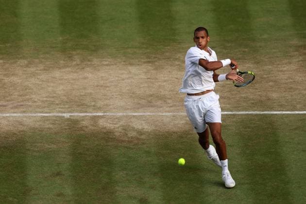Felix Auger-Aliassime during his quarter-final match Wimbledon Tennis Championships, Day 9, The All England Lawn Tennis and Croquet Club, London, UK - 07 Jul 2026London The All England Lawn Tennis and United Kingdom  Copyright: xEllaxLing Shutterstockx 16978028ch