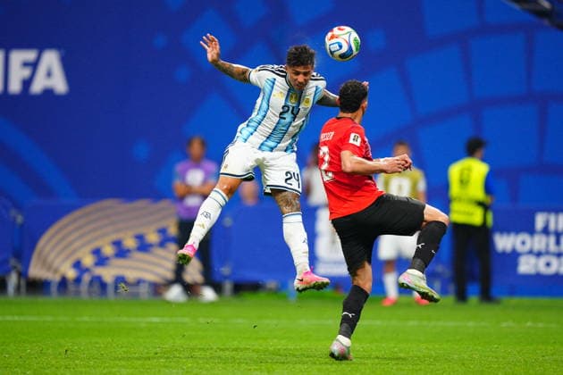 Argentina v Egypt - FIFA World Cup, WM, Weltmeisterschaft, Fussball 2026 - Round of 16 ATLANTA, USA - JULY 07: Enzo Fernandez (24) of Argentina scores a goal during the 2026 FIFA World Cup Round of 16 match between Argentina and Egypt at Mercedes-Benz Stadium (Atlanta Stadium) in Atlanta, Georgia, United States on July 07, 2026. Evrim Aydin Anadolu Georgia United States. Editorial use only. Please get in touch for any other usage.  Copyright: x2026xAnadoluxEvrimxAydinx
