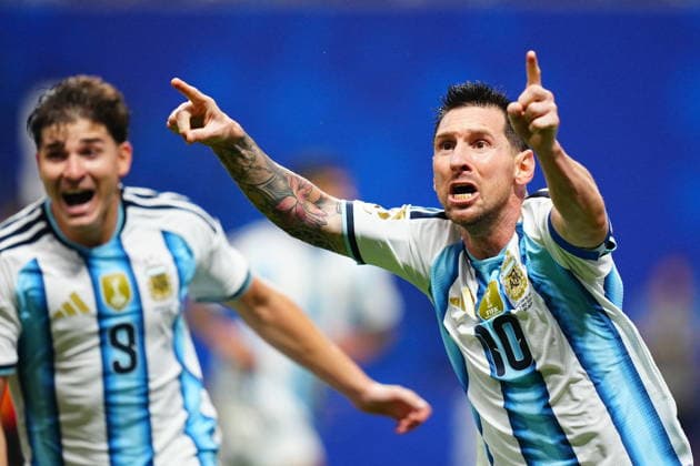 Argentina v Egypt - FIFA World Cup, WM, Weltmeisterschaft, Fussball 2026 - Round of 16 ATLANTA, USA - JULY 07: Lionel Messi (10) of Argentina celebrates after scoring a goal during the 2026 FIFA World Cup Round of 16 match between Argentina and Egypt at Mercedes-Benz Stadium (Atlanta Stadium) in Atlanta, Georgia, United States on July 07, 2026. Evrim Aydin Anadolu Georgia United States. Editorial use only. Please get in touch for any other usage.  Copyright: x2026xAnadoluxEvrimxAydinx