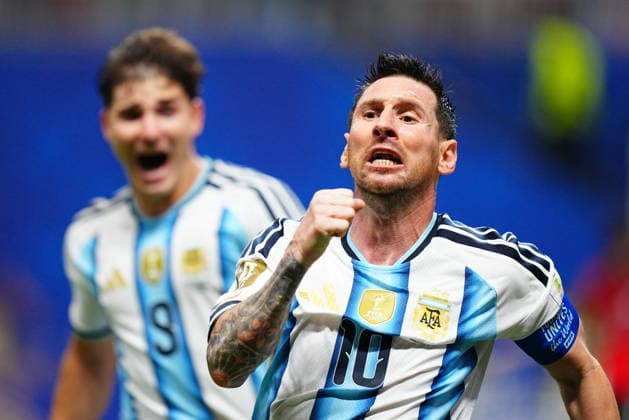 Argentina v Egypt - FIFA World Cup, WM, Weltmeisterschaft, Fussball 2026 - Round of 16 ATLANTA, USA - JULY 07: Lionel Messi of Argentina celebrates after scoring a goal during the 2026 FIFA World Cup Round of 16 match between Argentina and Egypt at Mercedes-Benz Stadium (Atlanta Stadium) in Atlanta, Georgia, United States on July 07, 2026. Evrim Aydin Anadolu Georgia United States. Editorial use only. Please get in touch for any other usage.  Copyright: x2026xAnadoluxEvrimxAydinx