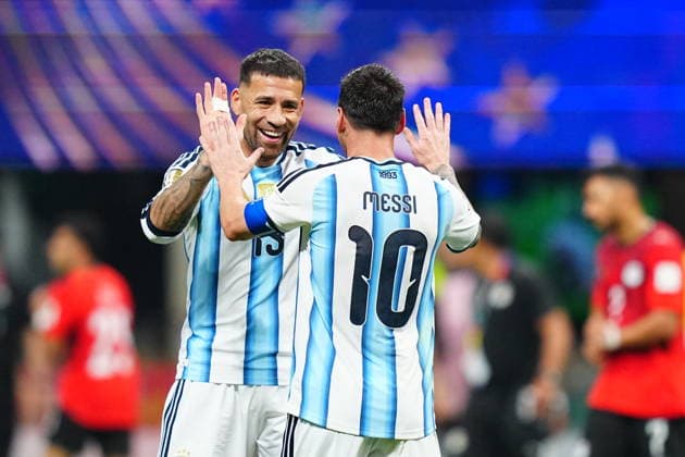Argentina v Egypt - FIFA World Cup, WM, Weltmeisterschaft, Fussball 2026 - Round of 16 ATLANTA, USA - JULY 07: Lionel Messi (10) of Argentina celebrates after the 2026 FIFA World Cup Round of 16 match between Argentina and Egypt at Mercedes-Benz Stadium (Atlanta Stadium) in Atlanta, Georgia, United States on July 07, 2026. Evrim Aydin Anadolu Georgia United States. Editorial use only. Please get in touch for any other usage.  Copyright: x2026xAnadoluxEvrimxAydinx