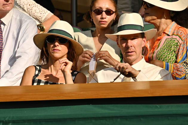 Wimbledon Tennis Championships 2026 - Day 9 LONDON, UNITED KINGDOM - JULY 7: Benedict Cumberbatch and Sophie Hunter watch centre court tennis during day nine of the 2026 Wimbledon Tennis Championships at The All England Lawn Tennis and Croquet Club in Wimbledon on July 07, 2026, in London, United Kingdom. Ray Tang Anadolu London United Kingdom. Editorial use only. Please get in touch for any other usage.  Copyright: x2026xAnadoluxRayxTangx