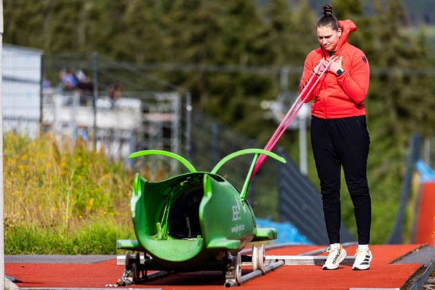 07.07.2026, GER, Rennrodeln Einsitzer, Saison 26 27, Frauen Männer, Startlehrgang Trainingslehrgang des BSD Nationalkader A-Kader Olympiakader Merle Fräbel 98559 Oberhof LOTTO Thüringen EISARENA Oberho Thüringen Deutschland *** July 7, 2026, GER, Singles Luge, Season 26–27, Women Men, Start Training Course, BSD National Squad A Squad, Olympic Squad, Merle Fräbel 98559 Oberhof, LOTTO Thuringia, EISARENA Oberhof, Thuringia, Germany