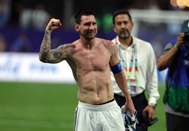 FIFA World Cup, WM, Weltmeisterschaft, Fussball 2026 - Round of 16 - Argentina vs Egypt Lionel Messi of Argentina celebrates after winning the FIFA World Cup 2026 Round of 16 match Argentina against Egypt, in Atlanta, USA, 07 July 2026. ATLANTA United States  Copyright: xCRISTOBALxHERRERA-ULASHKEVICHx