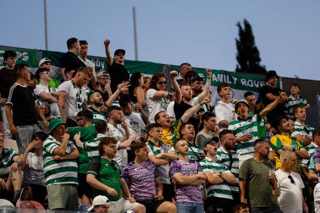 UEFA Champions League First Qualifying Round First Leg, Centenary Stadium, Attard, Malta 7 7 2026 Floriana vs Shamrock Rovers A view of Shamrock fans at half time A view of Shamrock fans at half time 7 7 2026  Copyright: xDARRINxZAMMITxLUPIx __DZ2021