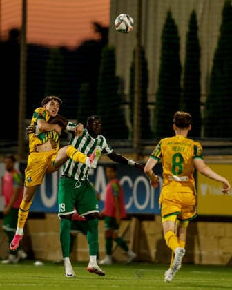 UEFA Champions League First Qualifying Round First Leg, Centenary Stadium, Attard, Malta 7 7 2026 Floriana vs Shamrock Rovers Shamrock Rovers Cory O Sullivan and Floriana™s Mustapha Jan contest a high ball Cory O Sullivan and Mustapha Jan contest a high ball 7 7 2026  Copyright: xDARRINxZAMMITxLUPIx __ZL5048