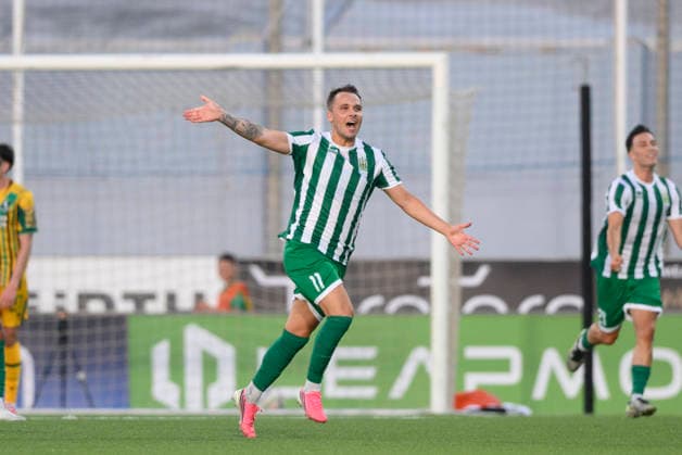 Robert Muric seen celebrating after scoring goal during UEFA Champions League first round qualifying game between teams of Floriana and Shamrock Rovers (Beppe Camilleri Ball Raw Images) Marsa Centenary Stadium Malta Copyright: xBeppexCamillerix beppecamilleri_floriana_shamrock_2526_2-24