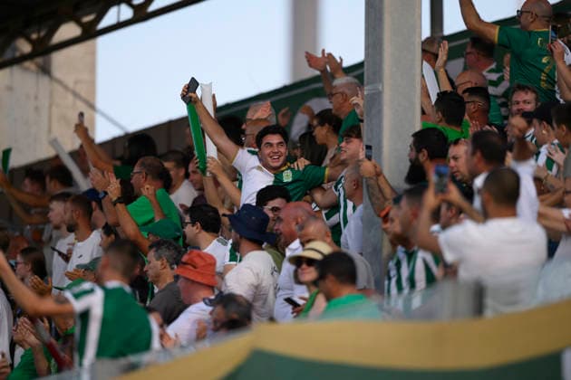Fans of Floriana seen celebrating after scoring goal during UEFA Champions League first round qualifying game between teams of Floriana and Shamrock Rovers (Beppe Camilleri Ball Raw Images) Marsa Centenary Stadium Malta Copyright: xBeppexCamillerix beppecamilleri_floriana_shamrock_2526_2-30