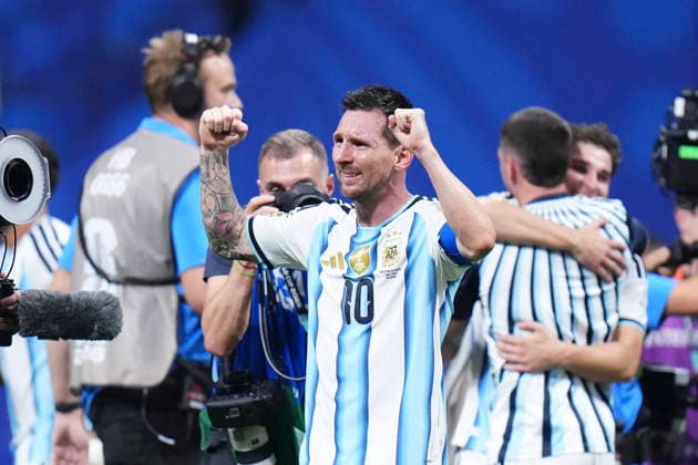 Argentina v Egypt: Round of 16 - FIFA World Cup, WM, Weltmeisterschaft, Fussball 2026 Lionel Messi of Argentina celebrates the victory during the FIFA World Cup 2026 Round of 16 match between Argentina and Egypt at Atlanta Stadium on July 07, 2026 in Atlanta, Georgia. Atlanta GA United States  Copyright: xJosexBretonx originalFilename:bretonhernandez-argentin260707_npy3a.jpg