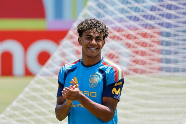 Lamine Yamal from the Spanish national team, Nationalteam during the training session held at the Cotton Bowl Stadium in Dallas, US, 7 July 2026. Spanish national soccer team training session !ACHTUNG: NUR REDAKTIONELLE NUTZUNG!  Copyright: xLavandeiraxjrx GRAF2883 20260707-55020830130_1