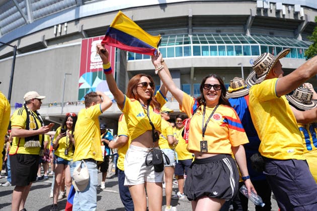 Colombia v Switzerland Round of 16 - FIFA Worl Cup 2026 Colombian soccer fans attend the Vancouver stadium to support their national team, Nationalteam during the FIFA World Cup, WM, Weltmeisterschaft, Fussball round of 16 match between Colombia and Switzerland. on July 7, 2026 in Vancouver, Canada. (Photo by Leonardo Ramirez Eyepix Group) Copyright: xLeonardoxRamirez xEyepixxGroupx LR07072026-06549